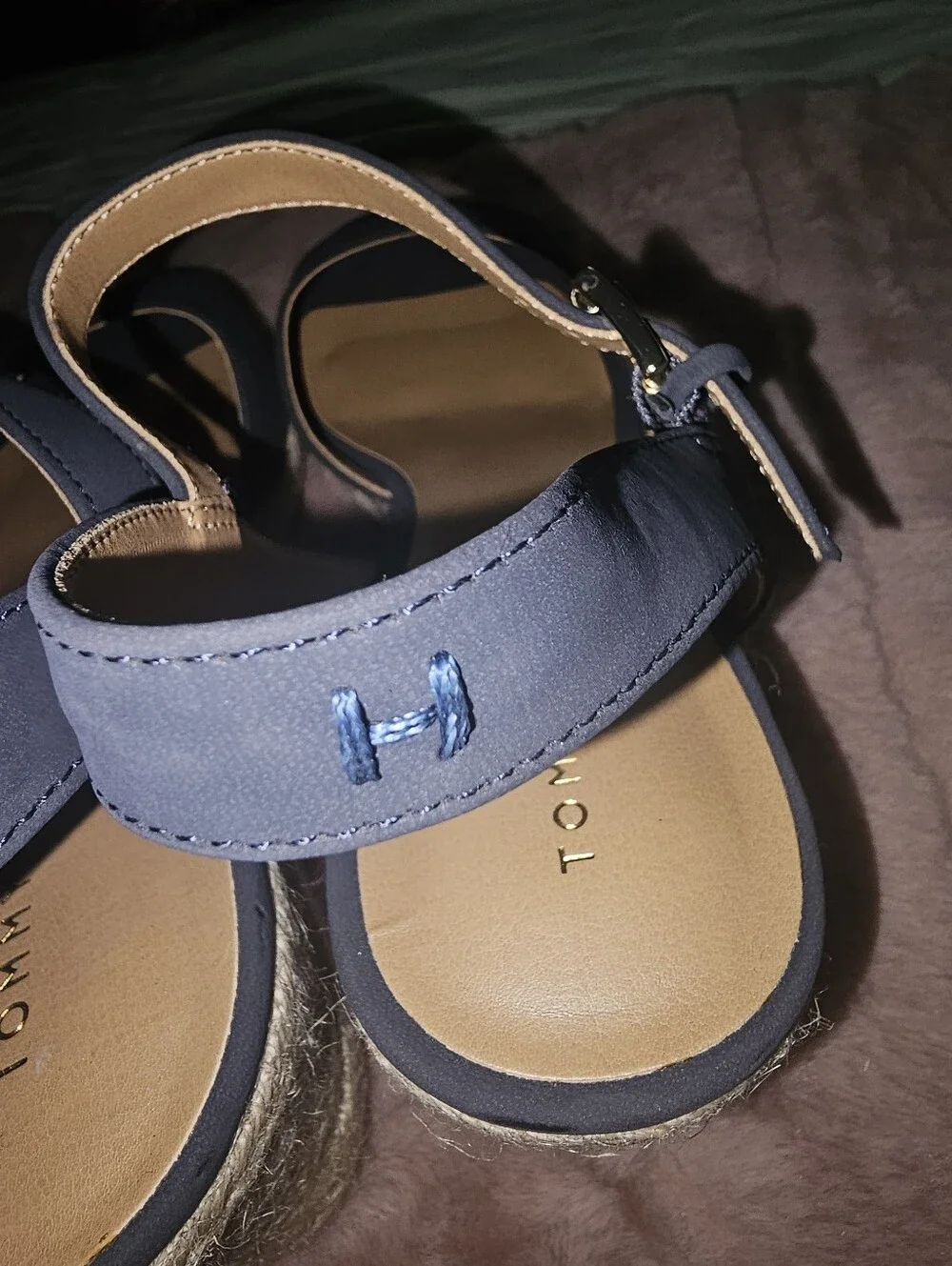 NWOT TOMMY HILFIGER Navy Gallie Ankle Strap Espadrille Wedge - Size 9.5